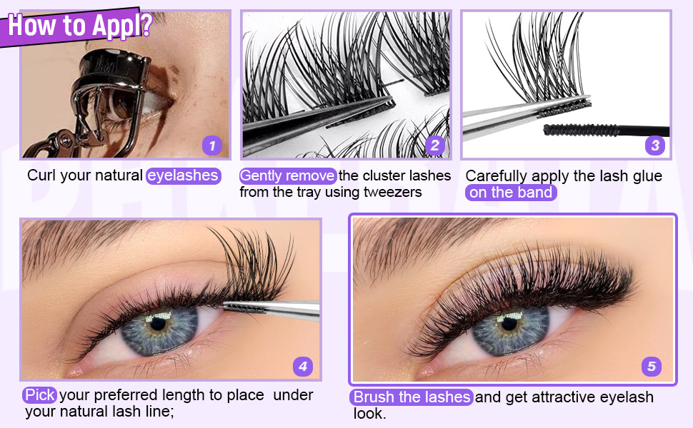 Wispy Cluster Lashes Natural Individual Eyelashes Kit
