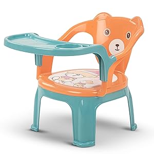 Vicky Plastic Baby Chair/Feeding Chair,Upto 20kgs,1-3 Years Safety Tray Chair/Eating/Toddlers Booster Chair/Portable High Chair for Kids (Green and Orange) Vicky Plastic Baby Chair/Feeding Chair,Upto 20kgs,1-3 Years Safety Tray Chair/Eating/Toddlers Booster Chair/Portable High Chair for Kids (Green and Orange)