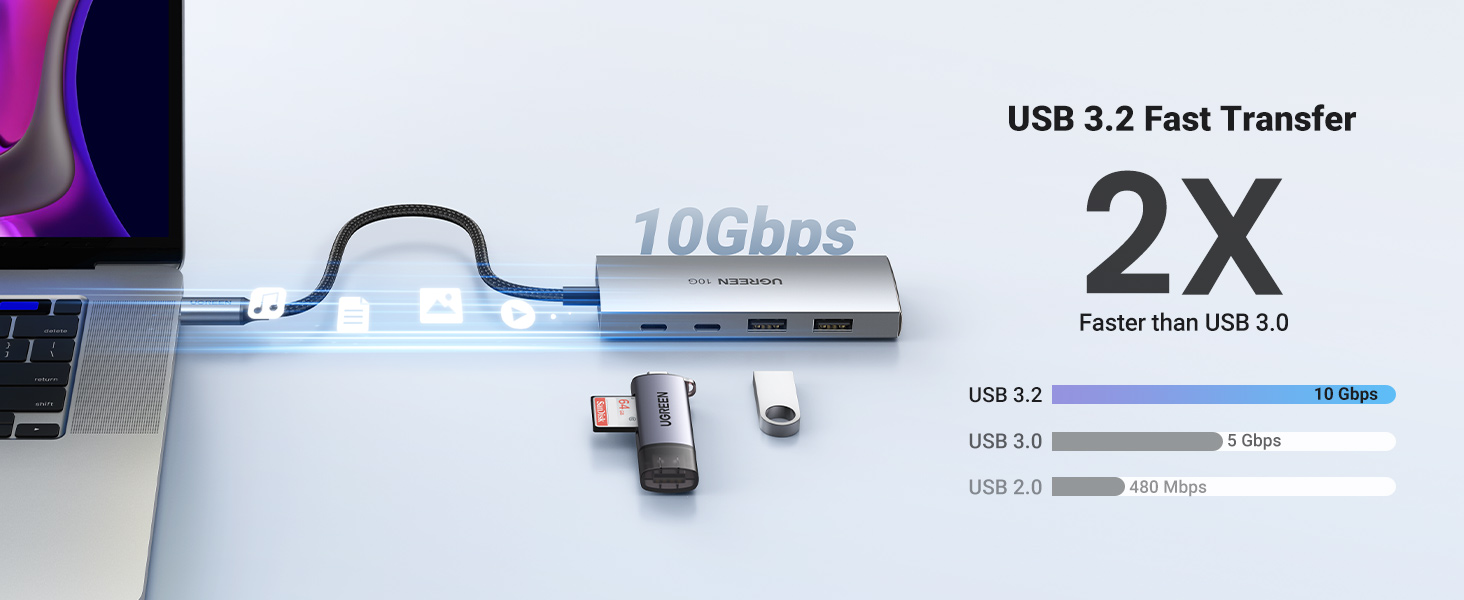 usb c hub usb 3.2 usb c to usb dongle multiport adapter splitter expander for mac ipad imac 