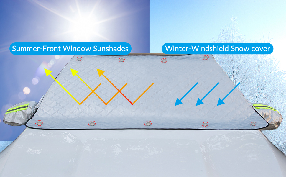 Windshield Cover for Ice and Snow with 5Layer Protection Winter Frost