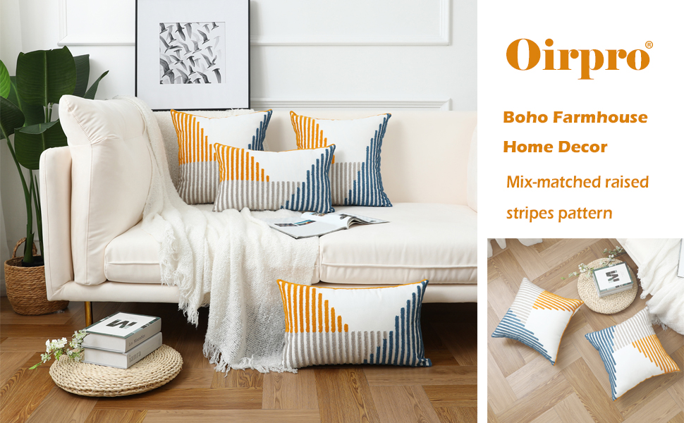 Oirpro Boho Throw Pillow Covers 20 x 20 Pack of 2 Modern