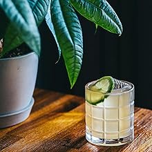 4 Square Engraved Glass Set 3 Margarita in Square engraved Glass