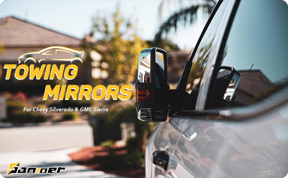 Sanooer Towing Mirrors Chrome for 20142018 Chevy Silverado GMC Sierra