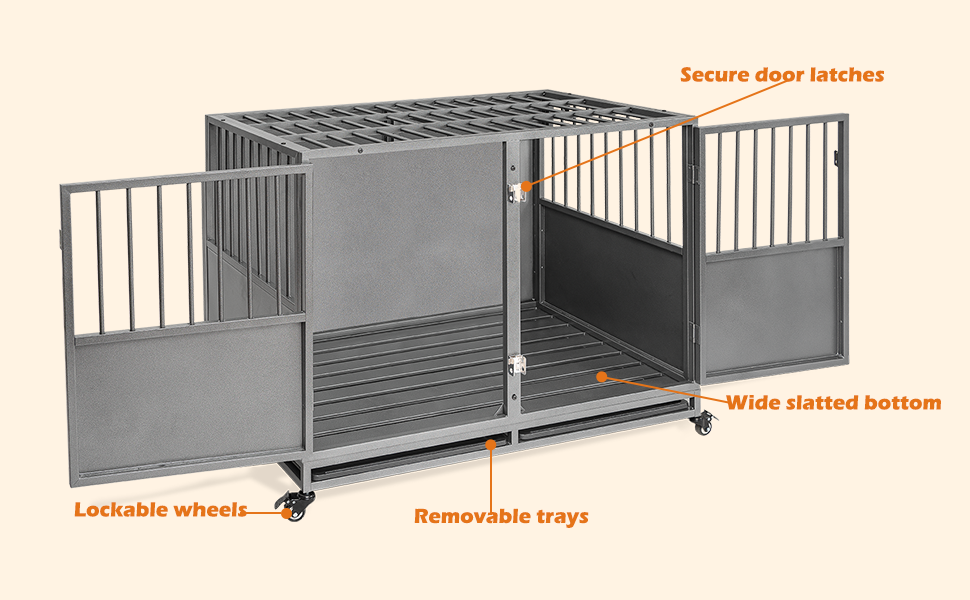 Huddycove Stackable 48 inch Dog Crate Compatible with