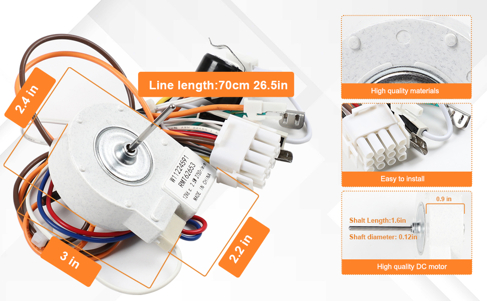 W11224591 Refrigerator Fan Motor Replacement for Whirlpool