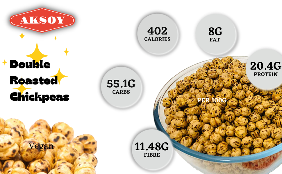Nutritional values for Aksoy double roasted chickpeas