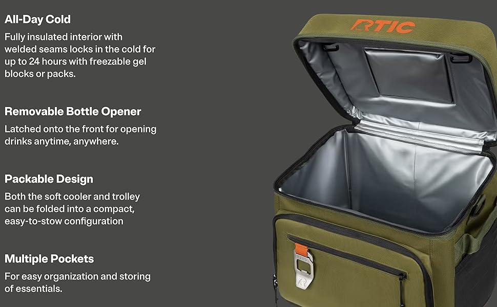 cooler bag cool-ing tote small pack food large hard chest bottle water car storage cold work