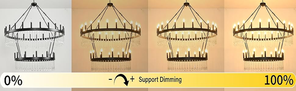 48” Dimmable Chandelier