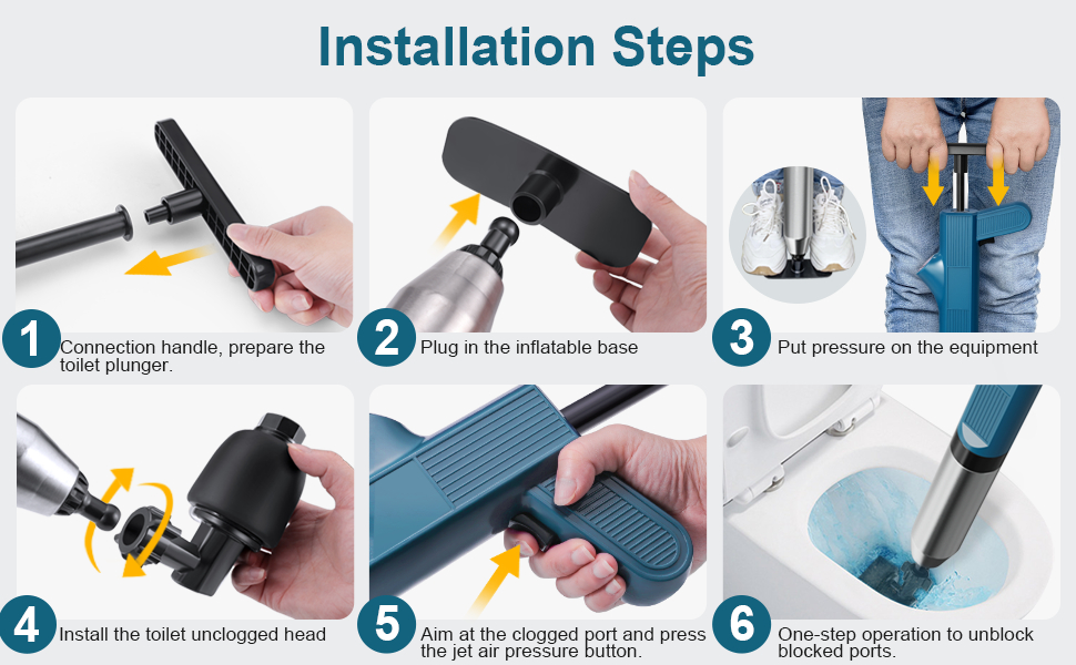 Toilet Plunger, Drain Clog Remover Tools, High Pressure Air Drain