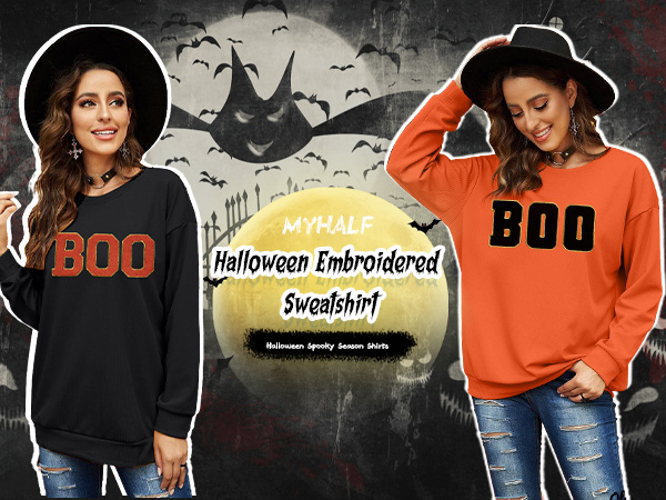 X―girl 2019―2020 FALL/WINTER SPECIAL BOO Fall Season Sweatshirt, Boo Design, Halloween Design, Gift