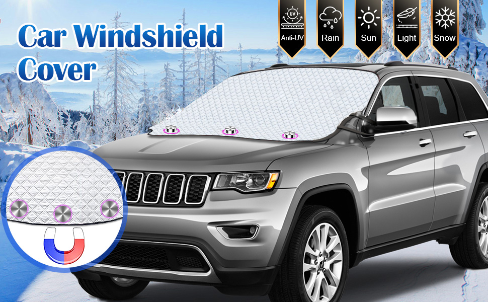 Car Windshield Cover, 2023 Upgrade Heavy Duty Ultra Thick Protective