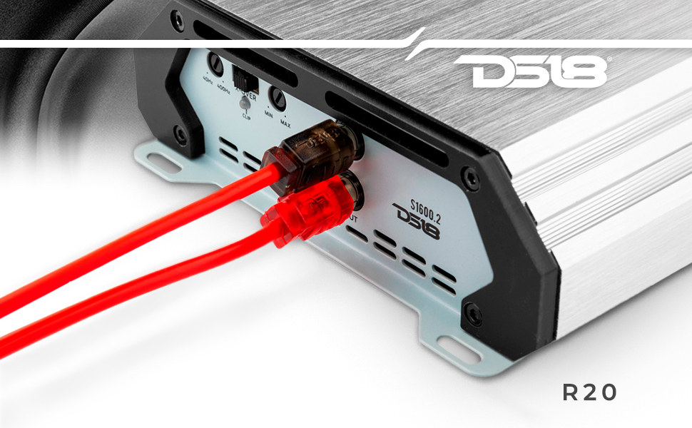 DS18 R20 RCA Cable Ultra Flex 20 Feet - 2-Male to 2-Male Stereo Audio Cables, 2RCA Male to 2RCA