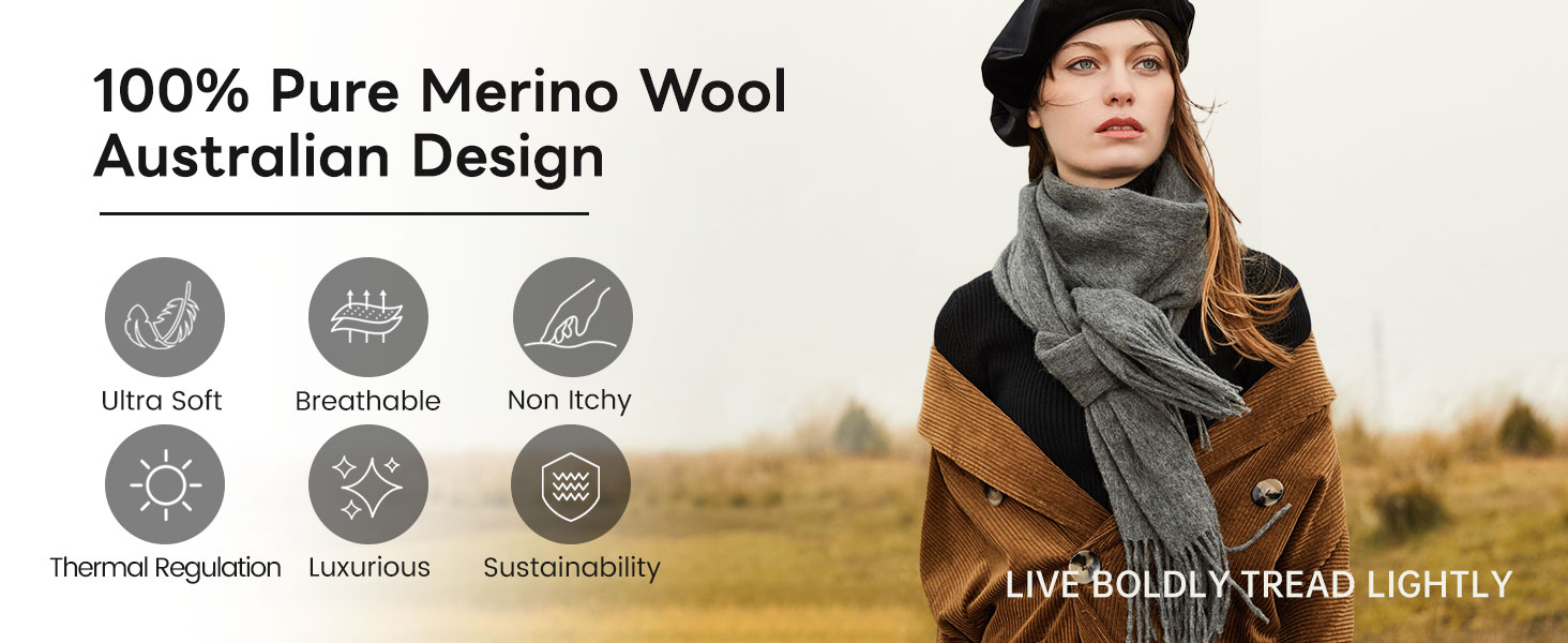 100% merino wool scarf shawl for women 100 warm and oversized pashmina cashmere feel winter gift