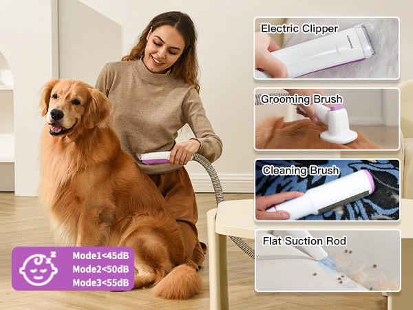 Geooroood ペットグルーミングキット & バキューム Amazon.com: geoorood Dog Grooming Vacuum Kit, 2.5L Dust Cup