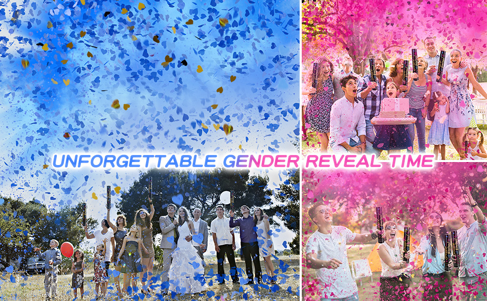 Gender Reveal Powder Confetti Cannon & Confetti Balloon