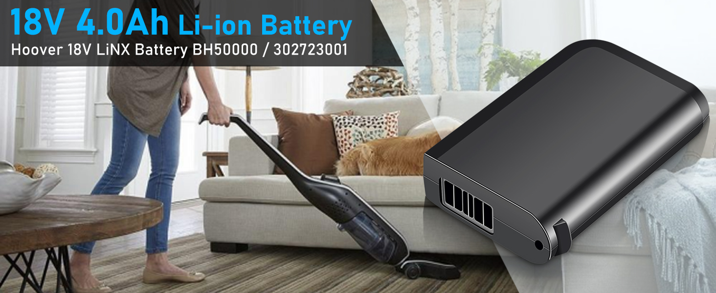 DSANKE 18V 4.0Ah BH50000 Replacement for Hoover Linx