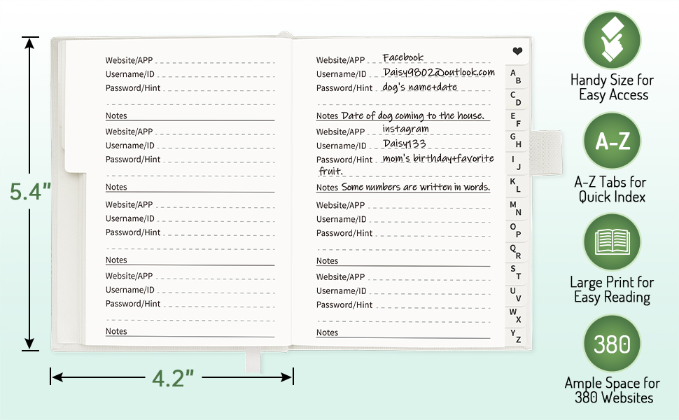 Forvencer Linen Cover Password Book with Gift Box, 4"x5.5