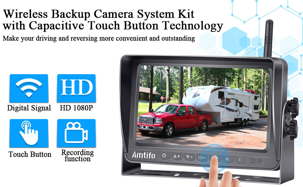 Wireless Backup Camera for RV AMTIFO HD 1080P Wireless 4