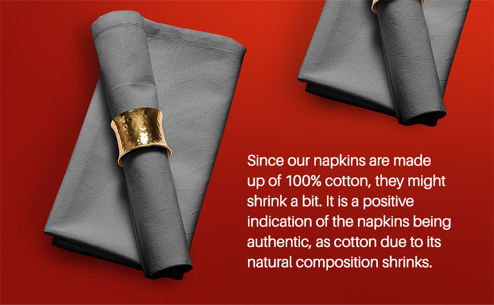 Cotton Clinic Cloth Napkins Washable Set of 12, 44x44 cm Easycare Tea