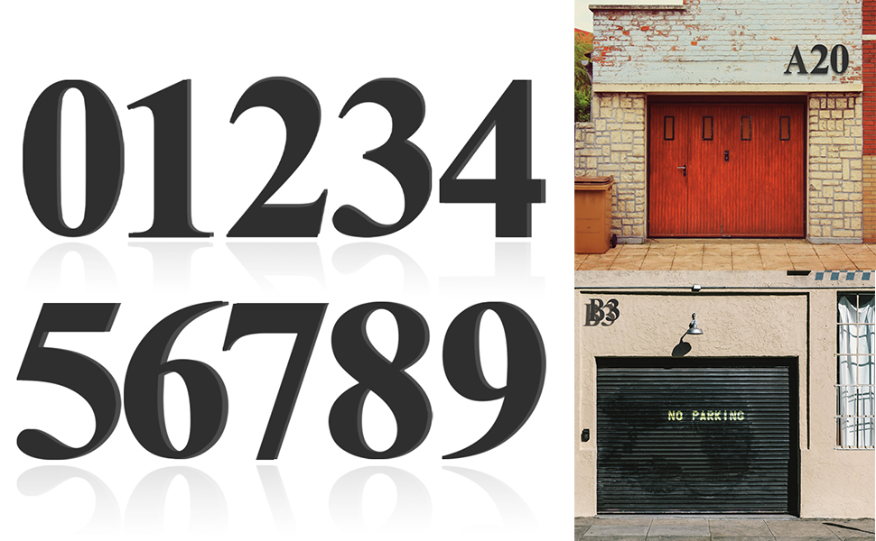 House Numbers, 8 Inch Modern Large House Numbers, Black Home Address