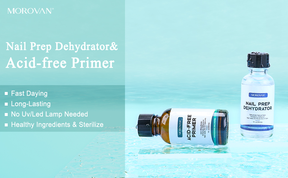 Morovan Nail Primer And Natural Nail Prep Dehydrate Set