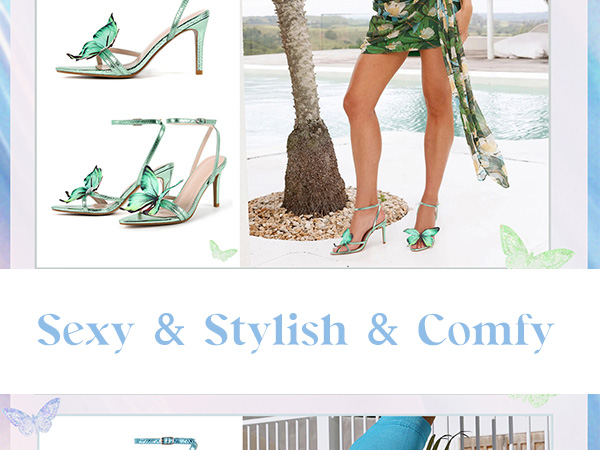 Blue Butterfly ミスコンヒール L Amazon.com | MissHeel Blue Butterfly Heels for Women