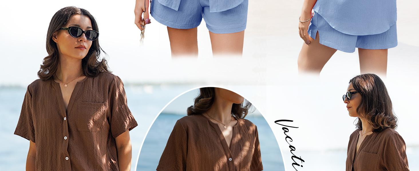 abiti estivi da donna 2 pezzo lounge set pulsante loungewear