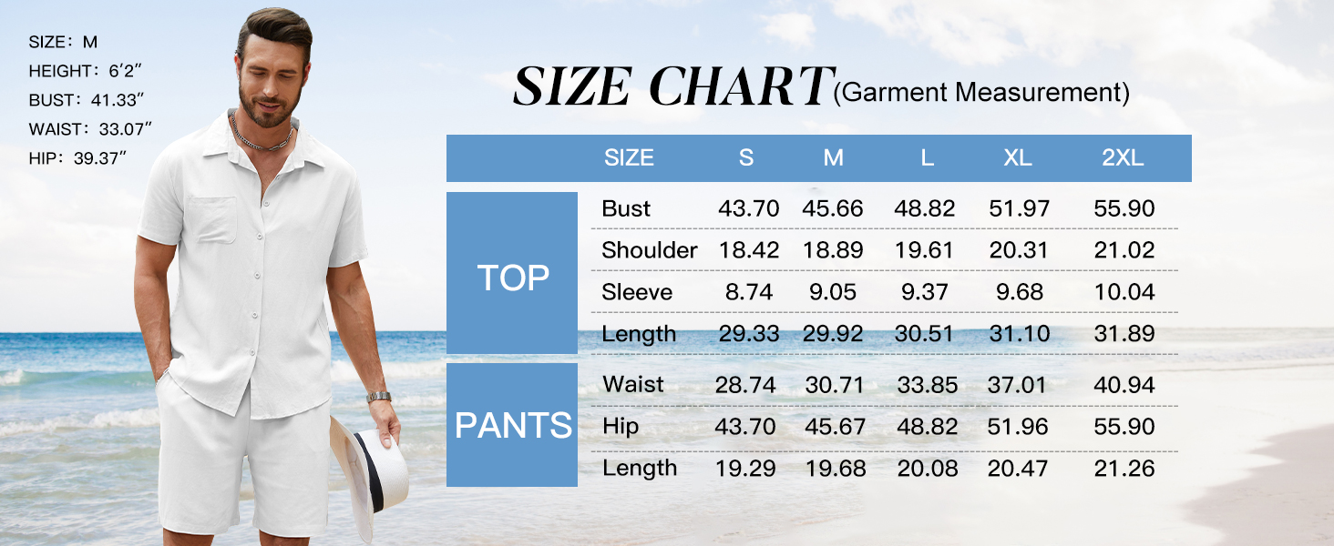 mens linen shorts set for men