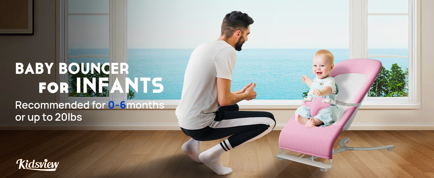 Baby Bouncer Seat for Infants, Portable Baby Bouncer