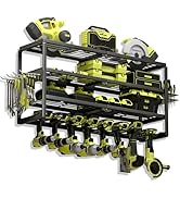 MOOMSINE 4 Layer Power Tool Organizer Wall Mount, Battery Tools Holder with Charging Station Shel...
