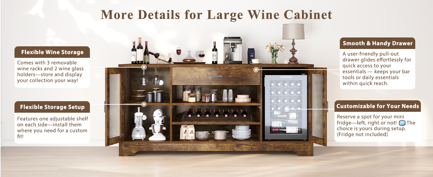 bar cabinet with mini fridge space