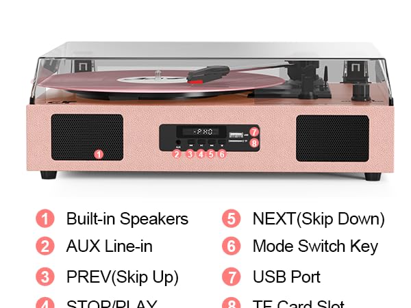 Amazon.com: Vinyl Record Player Vintage Wireless Bluetooth