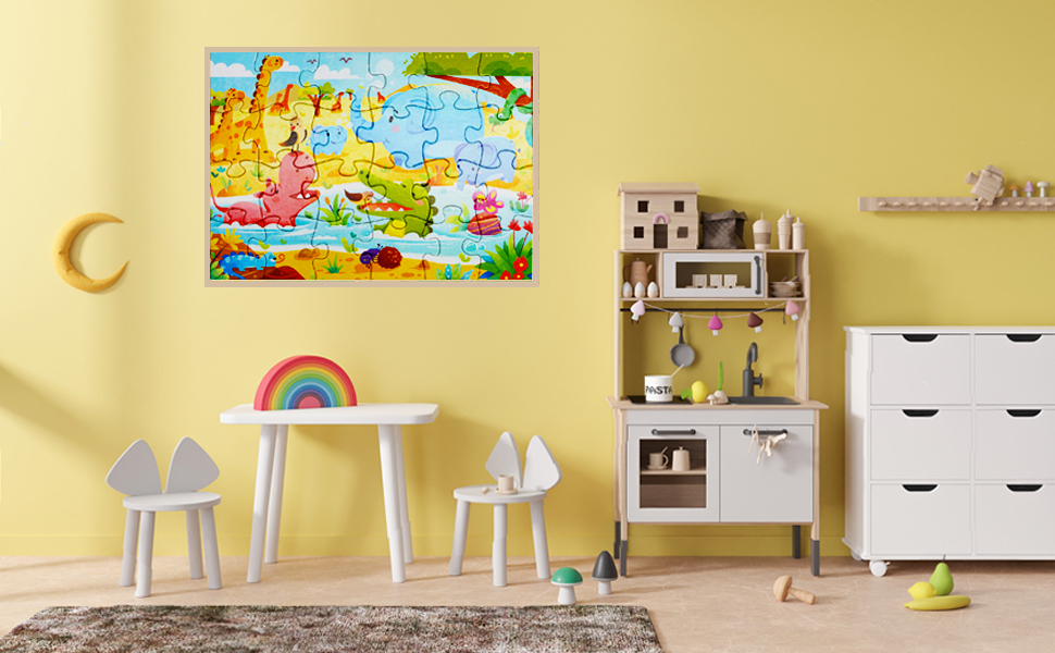 Jumbo Floor Puzzle for Kids, Jungle Animals, Large Jigsaw