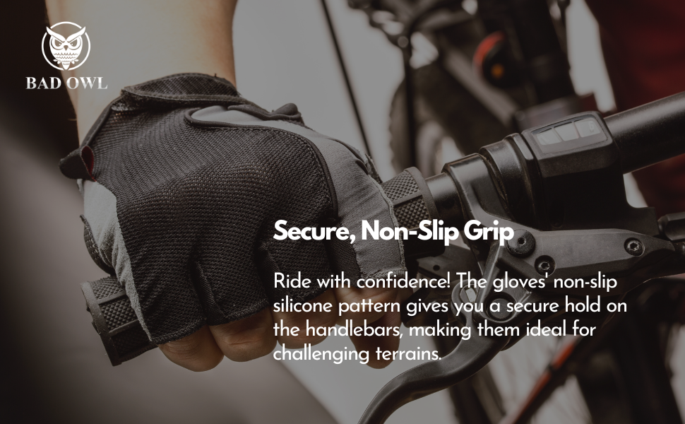 secure grip for non-slip grip for cycling by badowl cycling gloves