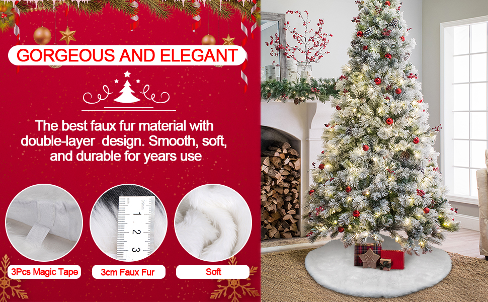 Christmas Tree Skirts, Christmas Tree Decorations Bottom Cushion, Round