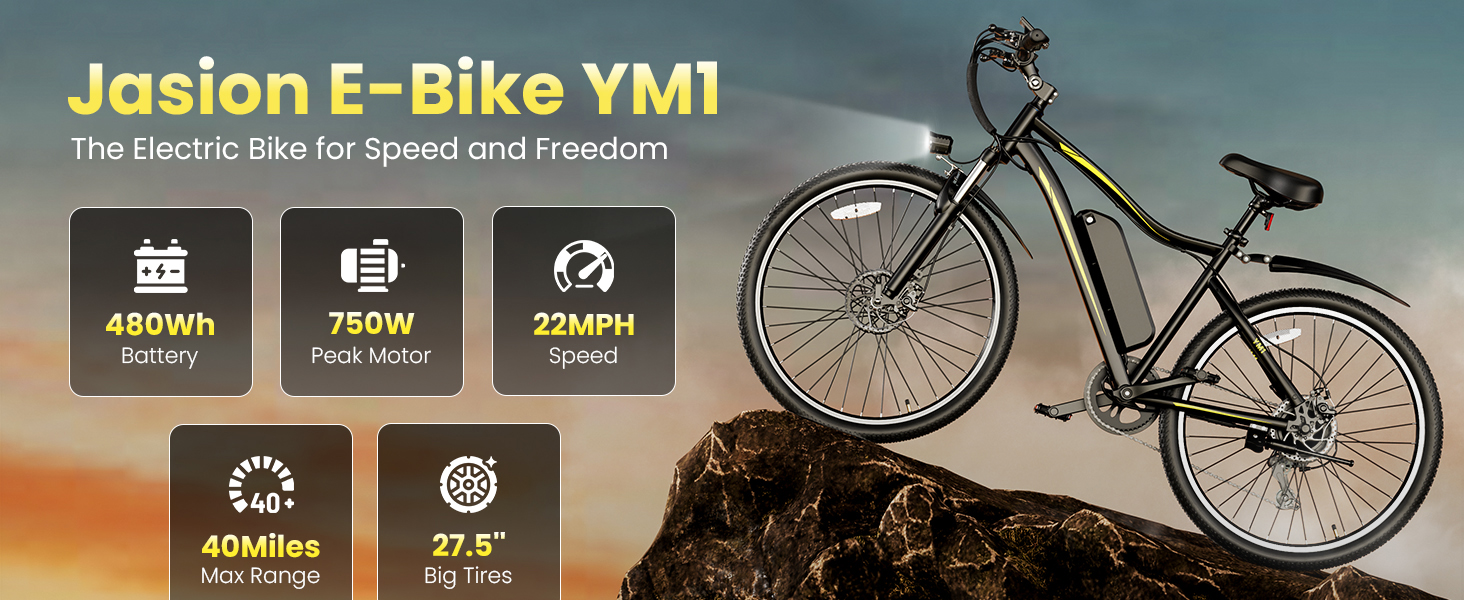 Amazon.com : Jasion Electric Mountain Bike for Adults with 750W Peak - Jasion Electric Mountain Bike For Adults