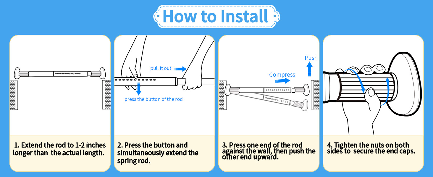 Tension shower curtain rod