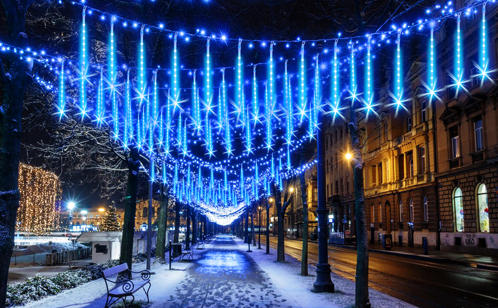 Riopngy 50cm 12 Tubes 540 LED Meteor Shower Lights Christmas Light IP65