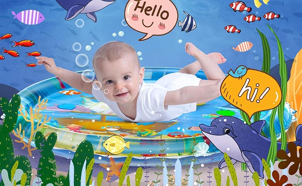 Toys Inflatable Tummy Time Leakproof Water Play Mat