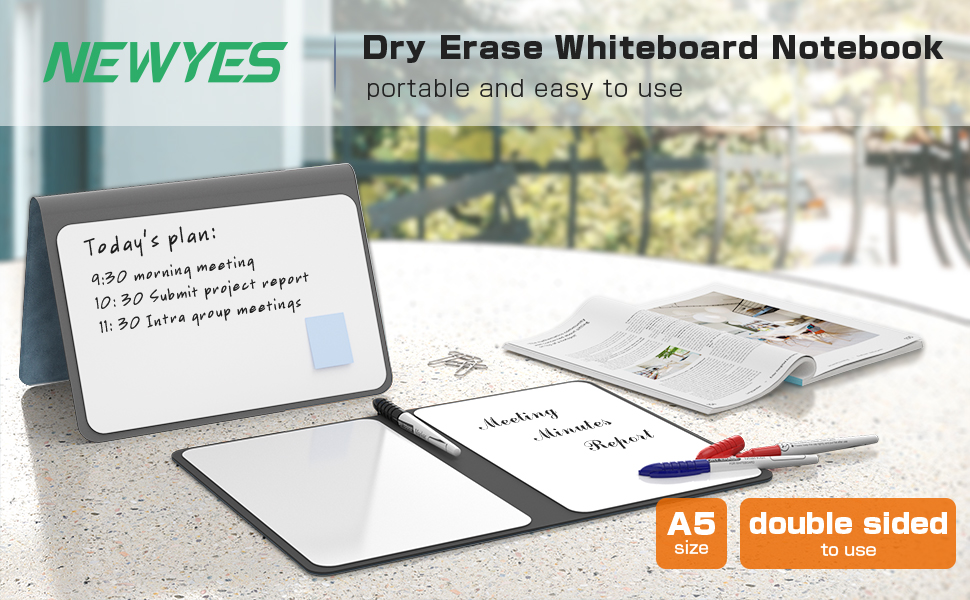 NEWYES Dry Erase Small Whiteboard A5 Notepad, Mini Desk White Boards