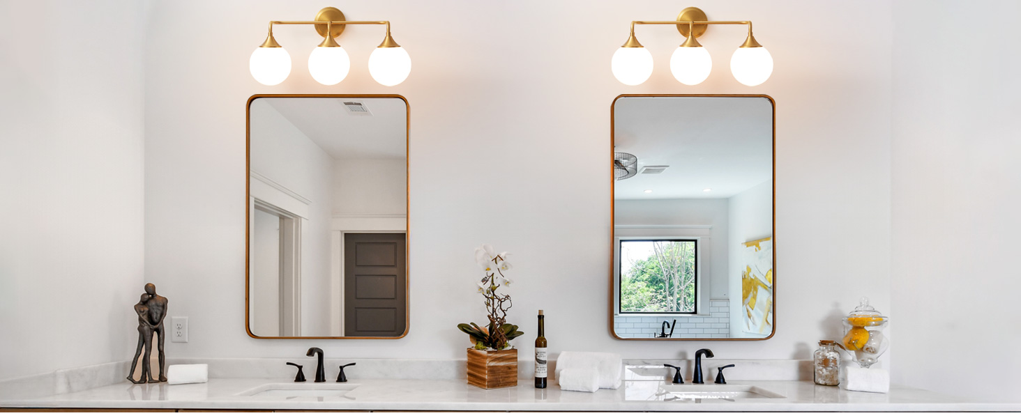 3 gold vanity light