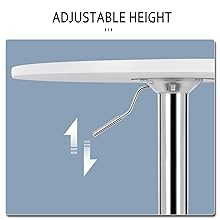 WOLTU Tavolino Da Bar Girevole Piano Rotondo Diametri 60 Cm Tavolo Da Cucina Bianco 16 bt02