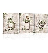 sechars Vintage Kitchen Wall Art Canvas Farmhouse Kitchenware Painting Prints Retro Utensils with...