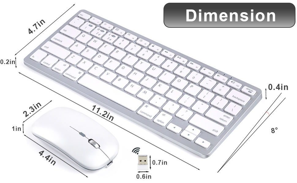 Wireless Keyboard and Mouse for Mac Bluetooth Rechargeable Keyboard and