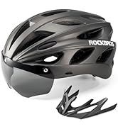 ROCKBROS Bike Helmet Adjustable Bicycle Helmet Lightweight with Detachable Magnetic Goggles Visor...