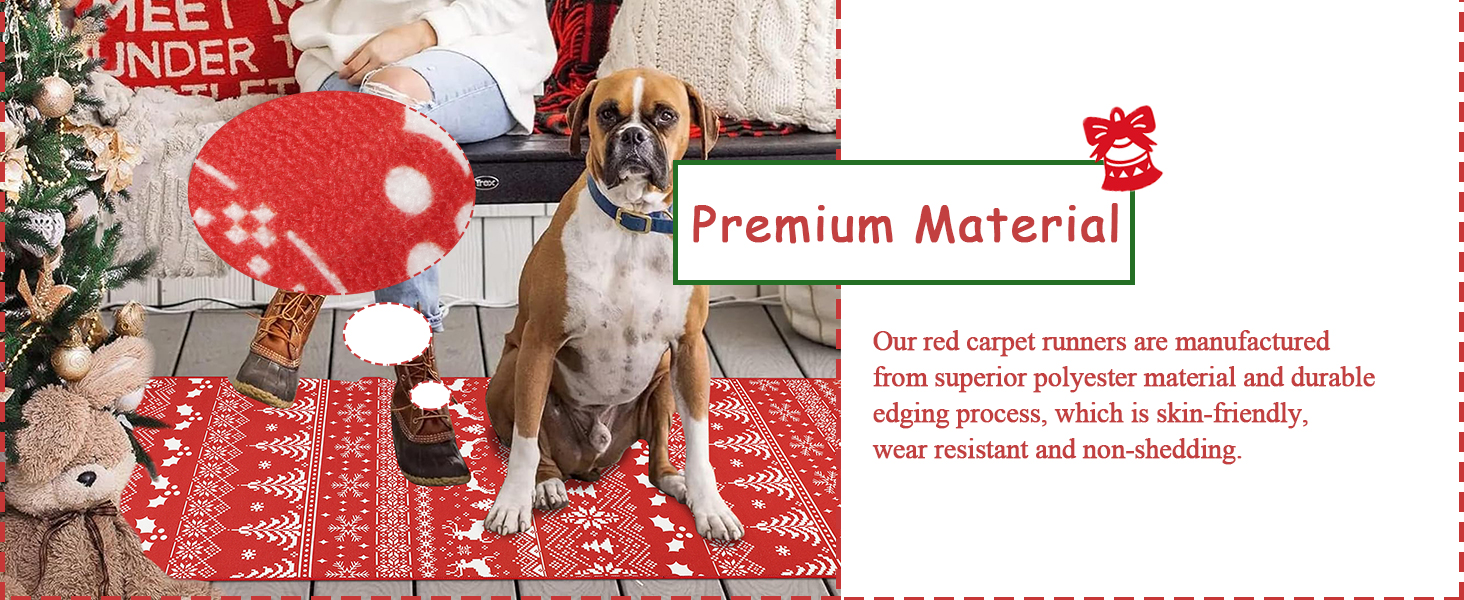 Cekene Christmas Carpet Runners for Hallways Nonslip Red 65x180cm