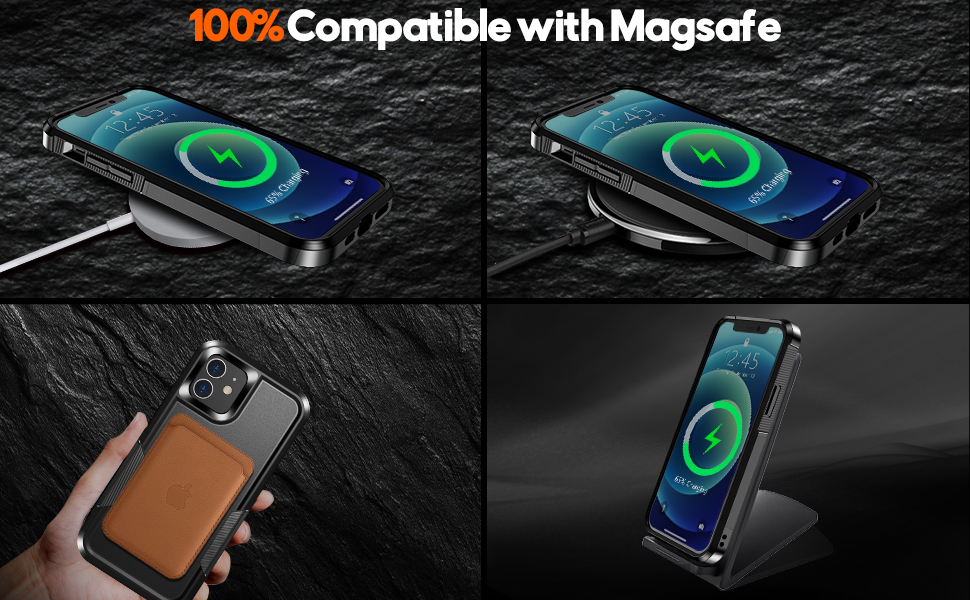 [5 in 1] for iPhone 12 Phone Case & iPhone 12 Pro Phone Case,[Magsafe
