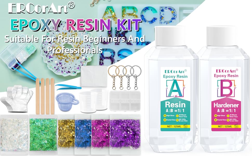 Epoxy Resin Kits for Beginners,250ml/8.82oz Resin Accessories with