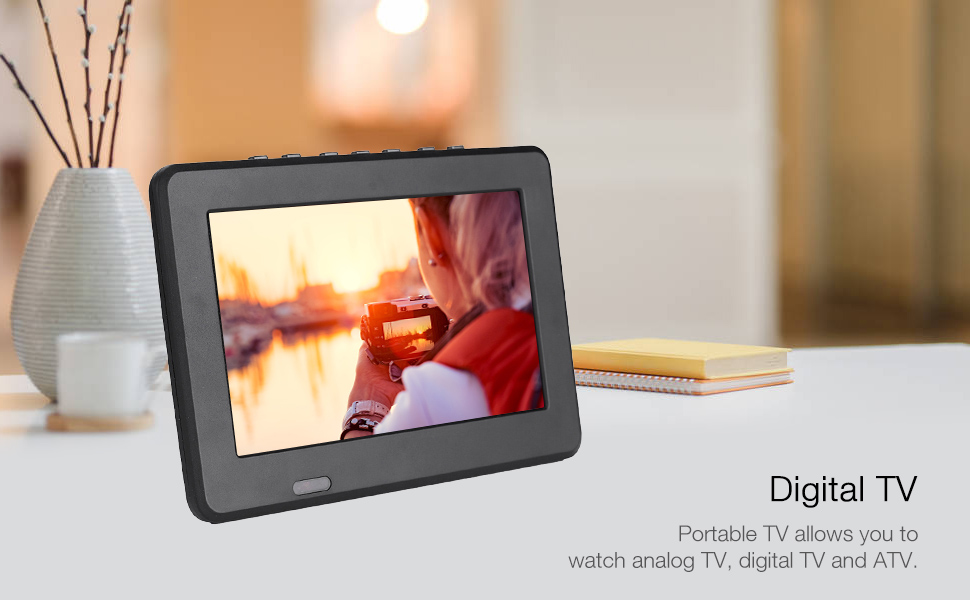 Dpofirs Portable Digital TV, 169 1080P HD LED Television Player with