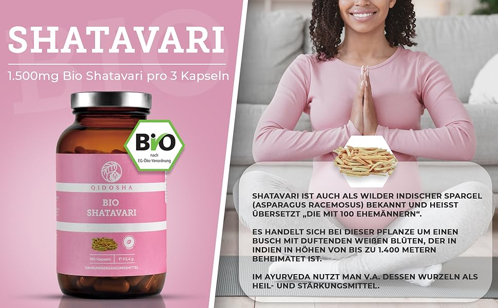 Bio Shatavari Kapseln hochdosiert